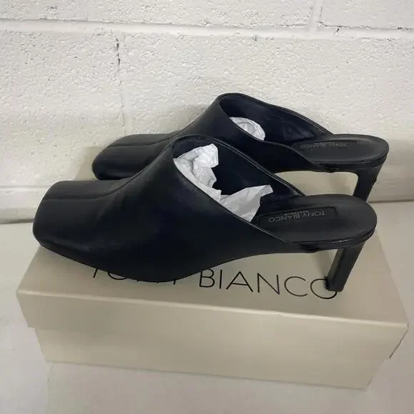 Revolve Tony Biancobabe black nappaMuleheel size 10 NIB $170 msrp